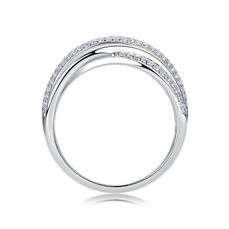 0.66ct Moissanite Geometric Ring – 925 Sterling Silver, GRA Certified, Brilliant Cut
