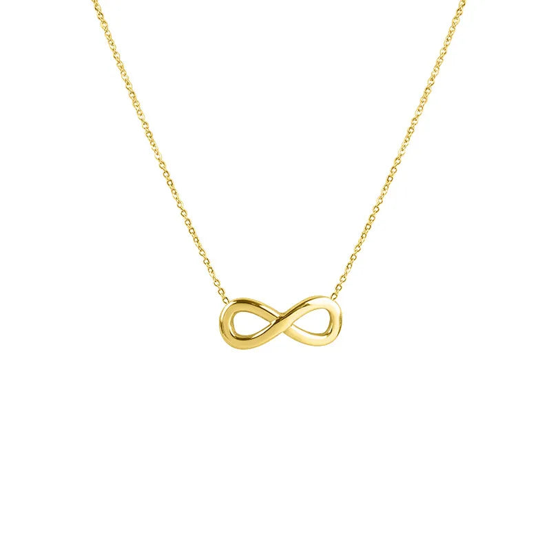 Basic Infinity Pendant Necklace – 18K Gold Plated Titanium Steel