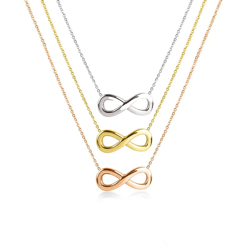 Basic Infinity Pendant Necklace – 18K Gold Plated Titanium Steel
