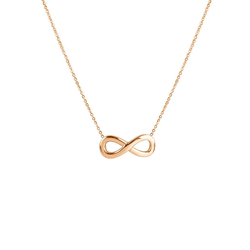 Basic Infinity Pendant Necklace – 18K Gold Plated Titanium Steel