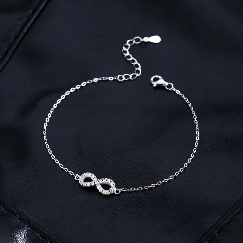 .21CT Moissanite Infinity Bracelets - 925 Sterling Silver ; Rhodium Plated, GRA Certified