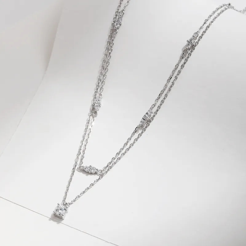 0.3ct Moissanite 925 Sterling Silver Round Cut Necklace ;Rhodium Plated, GRA Certified
