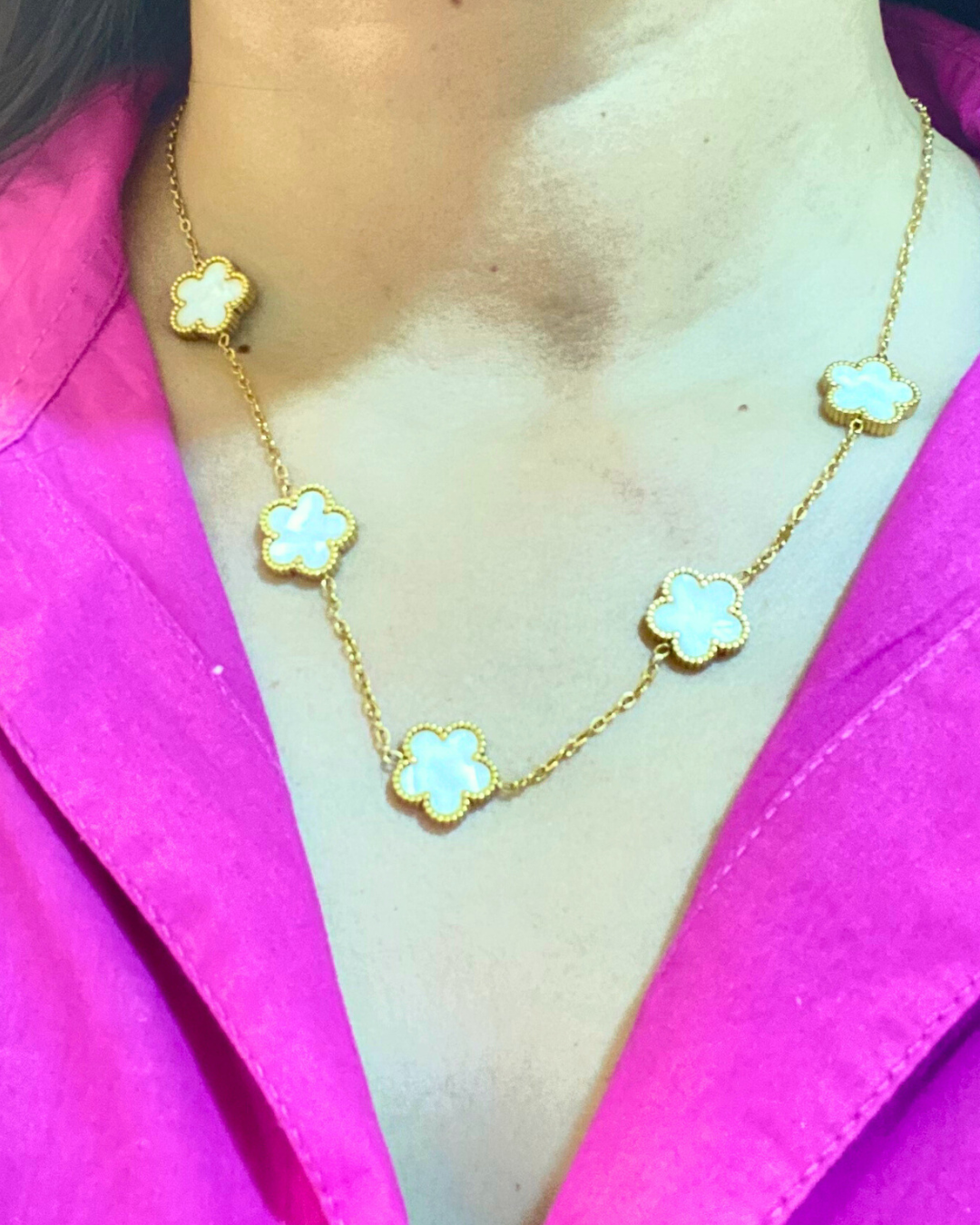 18K Gold Plated Titanium Steel Elegant Flower Jewelry Set