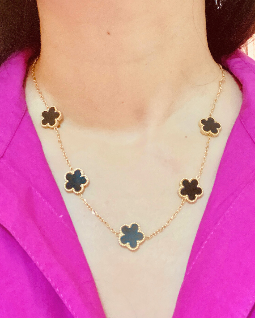 18K Gold Plated Titanium Steel Elegant Flower Jewelry Set