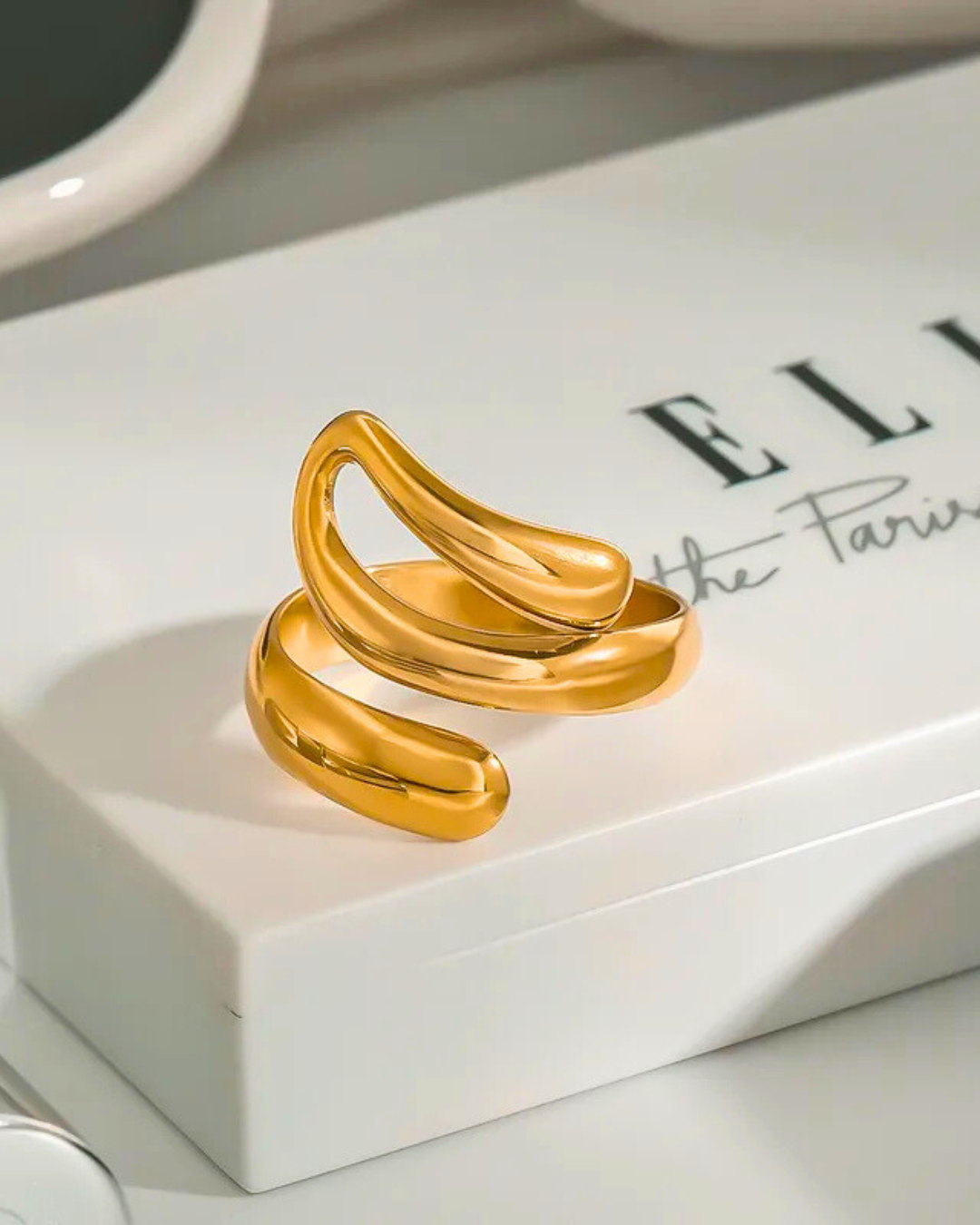Chunky Spiral Adjustable Ring - 18K Gold Plated 316L Stainless Steel