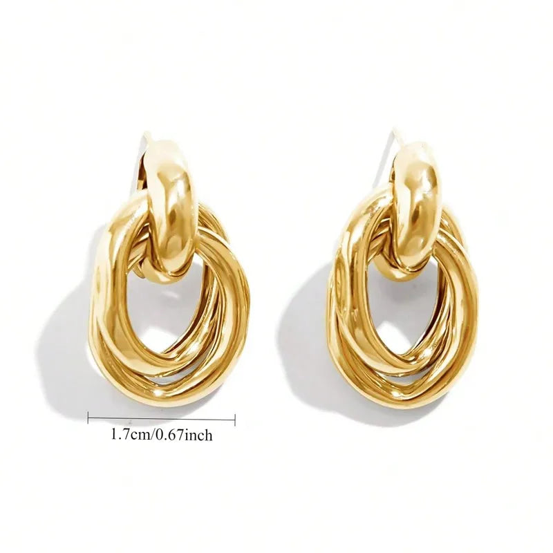 Chic Door Knocker Stud Earrings - 18K Gold Plated 316L Stainless Steel