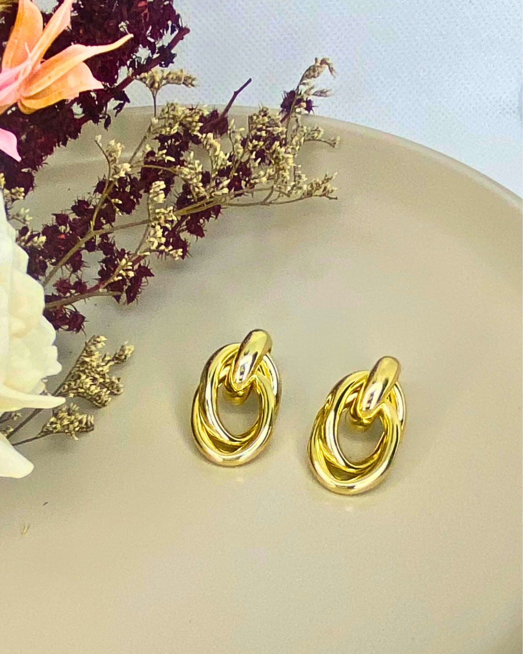 Chic Door Knocker Stud Earrings - 18K Gold Plated 316L Stainless Steel