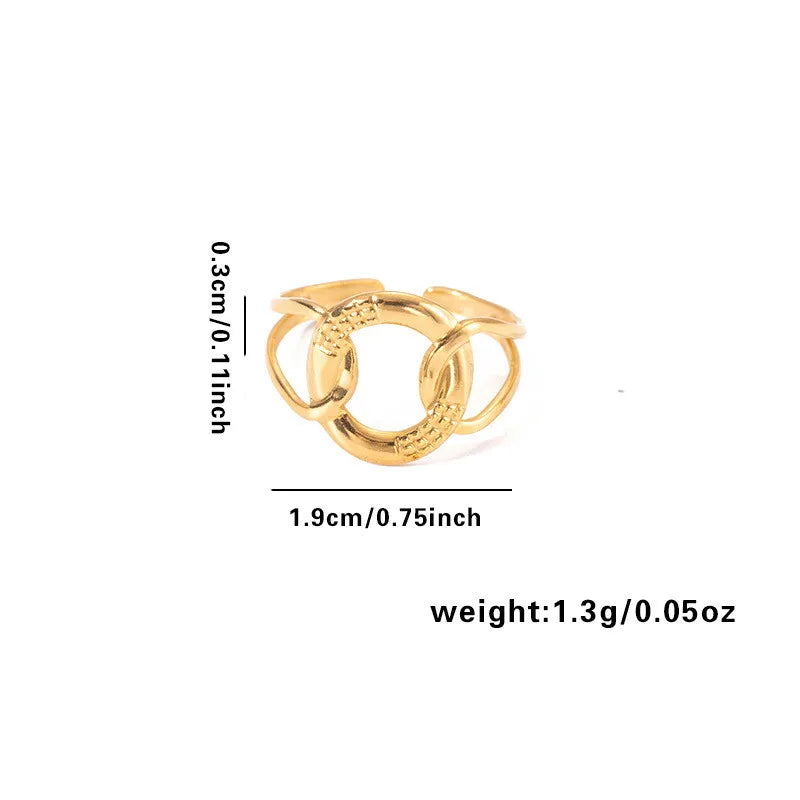 Triple Loop Adjustable Ring - 18K Gold Plated 316L Stainless Steel