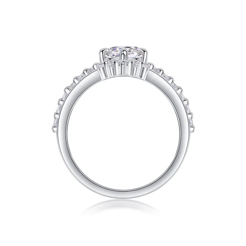 1.48CT Moissanite Geometric Rings- 925 Sterling Silver, GRA Certified