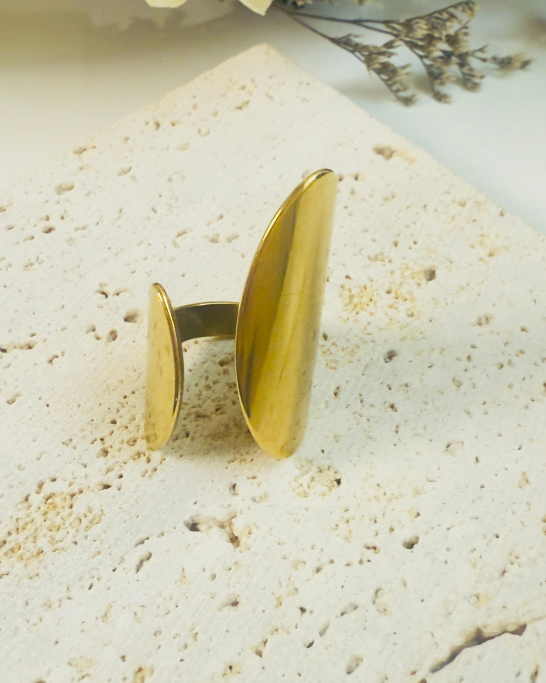 French Chic Matte Cleopatra Adjustable Ring β 18K Gold Plated 316L Stainless Steel