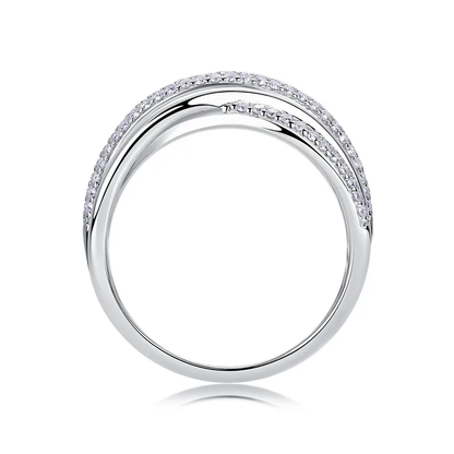 0.66ct Moissanite Geometric Ring – 925 Sterling Silver, GRA Certified, Brilliant Cut