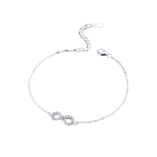 .21CT Moissanite Infinity Bracelets - 925 Sterling Silver ; Rhodium Plated, GRA Certified