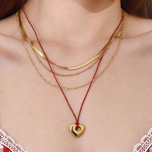 Casual Triple Layer Necklace – 18K Gold Plated 316 Stainless Steel
