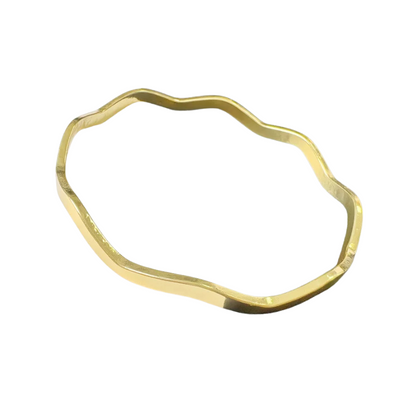 Minimalist Retro Style 18K Gold Plated Bangle – 304 Stainless Steel