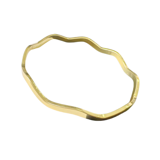 Minimalist Retro Style 18K Gold Plated Bangle – 304 Stainless Steel