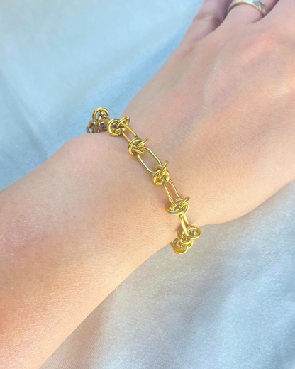 Trendy & Modern Hardware Chain Bracelet – 18K Gold Plated Titanium Steel