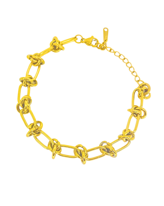 Trendy & Modern Hardware Chain Bracelet – 18K Gold Plated Titanium Steel