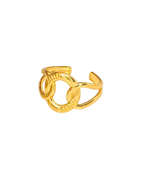 Triple Loop Adjustable Ring - 18K Gold Plated 316L Stainless Steel