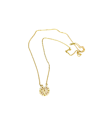 Four Hearts Reversible Shaped Pendant Necklace - 18K Gold Plated 316 Stainless Steel