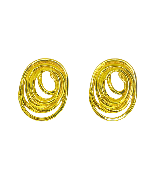 Chunky Spiral Stud Earrings - 18K Gold Plated 316L Stainless Steel