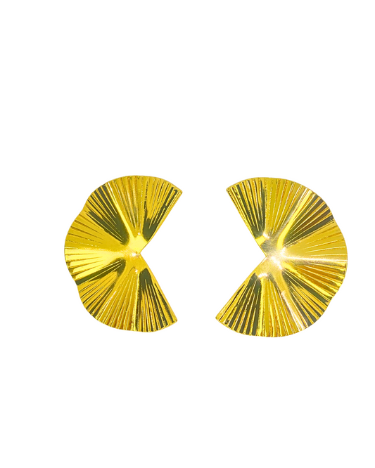 Chic Fan Stud Earrings - 18K Gold Plated 316L Stainless Steel