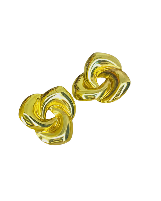Chic Triple Twisted Gold Stud Earrings -  18K Gold Plated 316L Stainless Steel