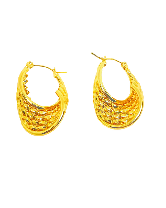 Chic Twisted Loop Earrings - 18K Gold Plated 316L Stainless Steel