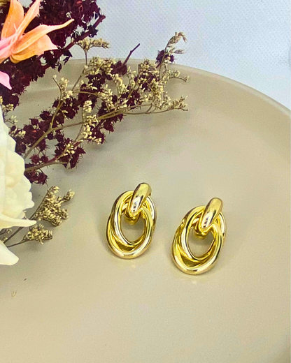 Chic Door Knocker Stud Earrings - 18K Gold Plated 316L Stainless Steel