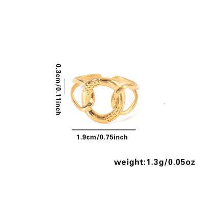 Triple Loop Adjustable Ring - 18K Gold Plated 316L Stainless Steel
