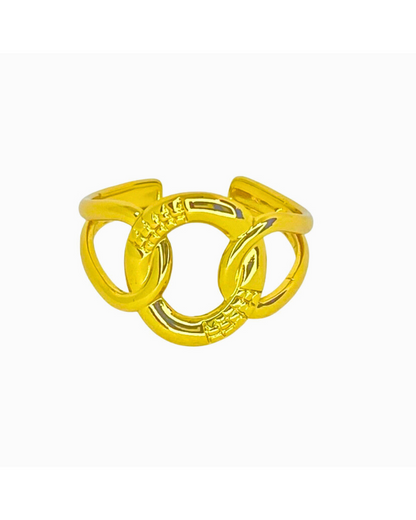 Triple Loop Adjustable Ring - 18K Gold Plated 316L Stainless Steel