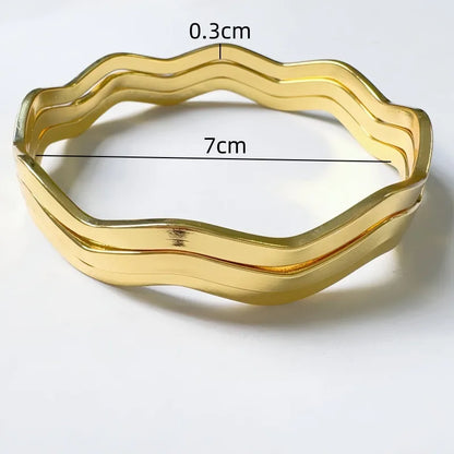 Minimalist Retro Style 18K Gold Plated Bangle – 304 Stainless Steel