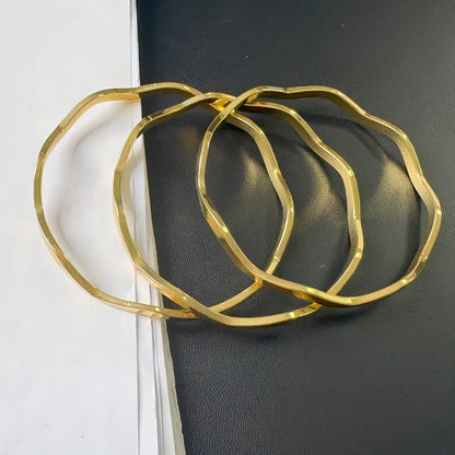 Minimalist Retro Style 18K Gold Plated Bangle – 304 Stainless Steel