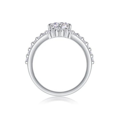 1.48CT Moissanite Geometric Rings- 925 Sterling Silver,  GRA Certified