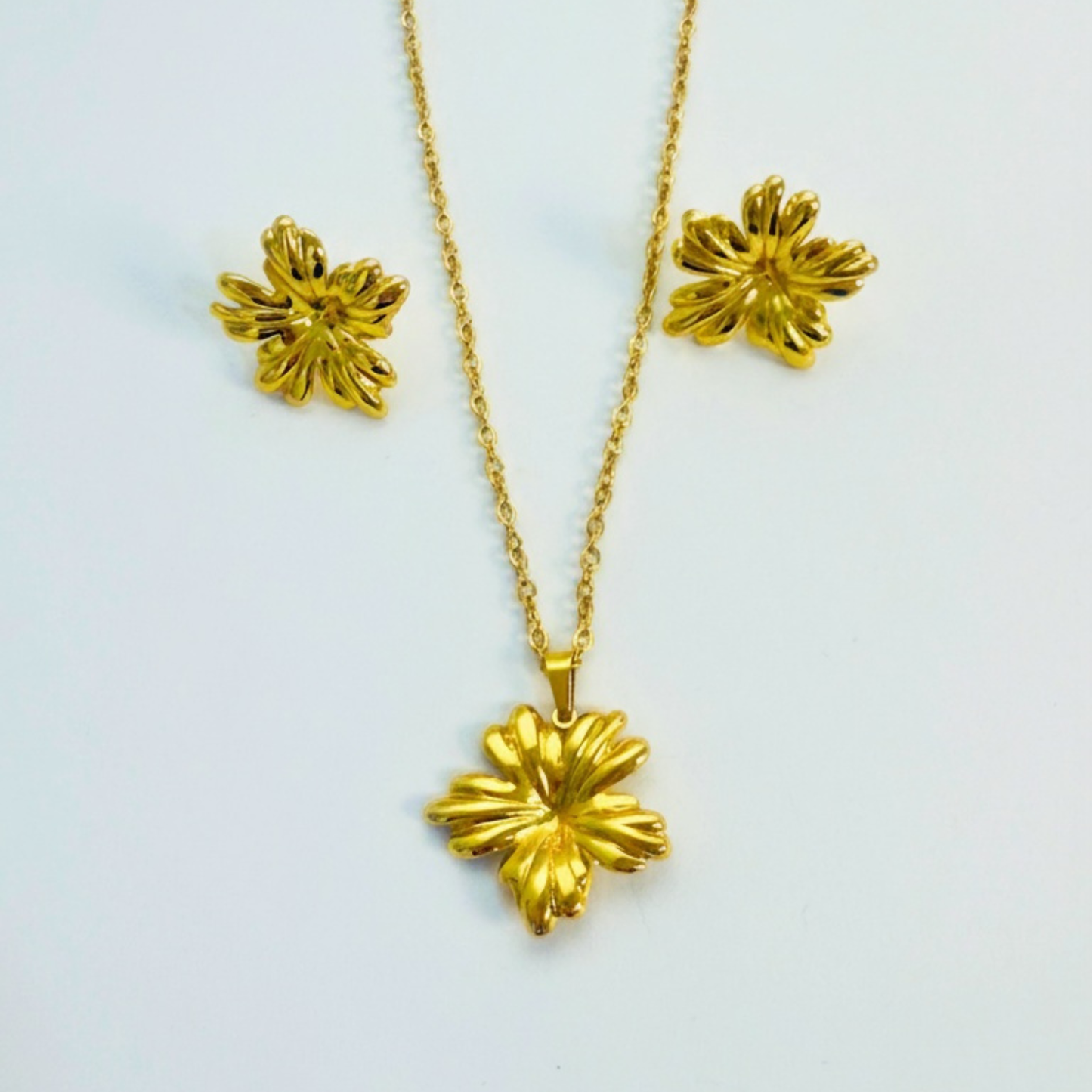 Blossom Necklace Set – 18K Gold Plated 304 Stainless Steel