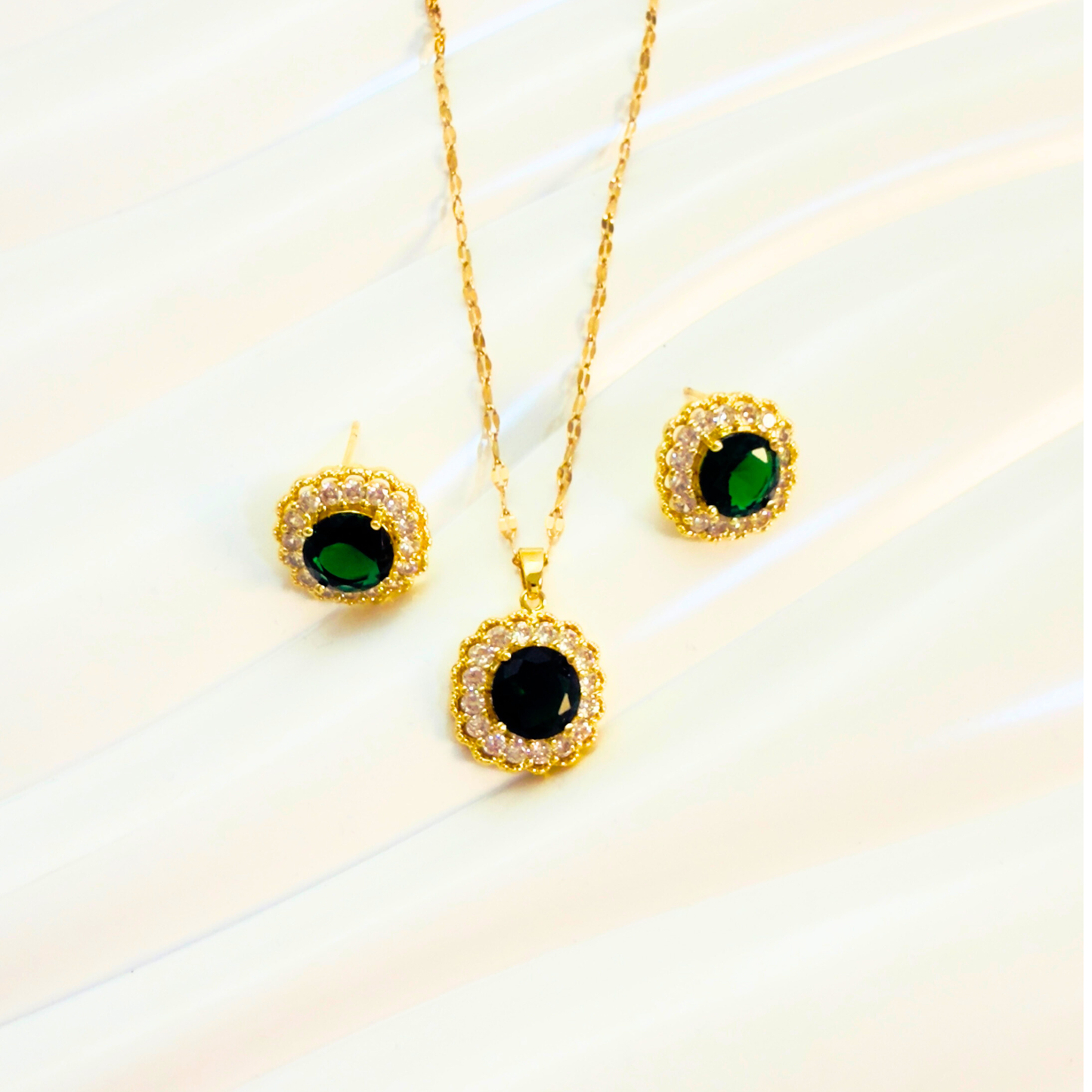 Elegant Geometric Jewelry Set – 18K Gold Plated 316 Stainless Steel