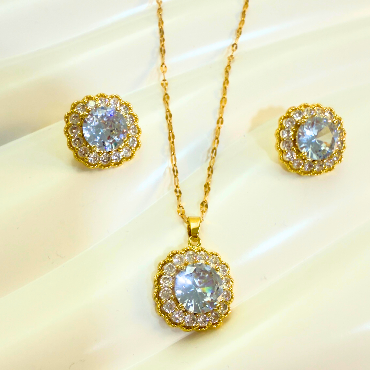 Elegant Geometric Jewelry Set – 18K Gold Plated 316 Stainless Steel