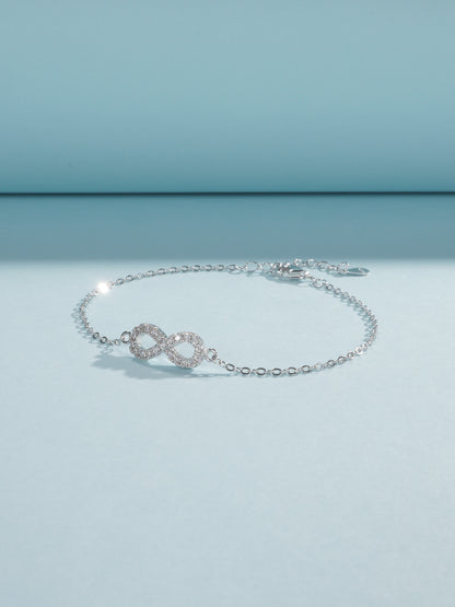 .21CT Moissanite Infinity Bracelets - 925 Sterling Silver ; Rhodium Plated, GRA Certified